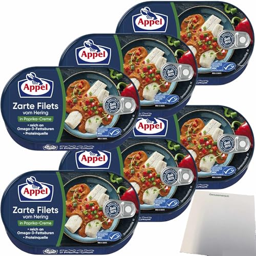 usy Bundle für Appel Zarte Filets vom Hering in Paprika-Creme 6er Pack (6x200g Dose) + usy Block von usy