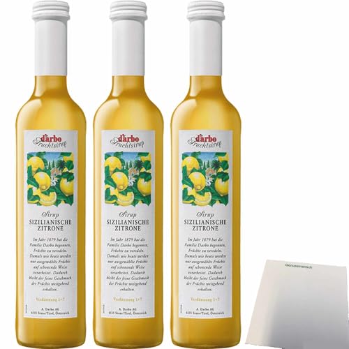 usy Bundle für Darbo Fruchtsirup Sizilianische Zitrone 3er Pack (3x0,5l Flasche) + usy Block von usy