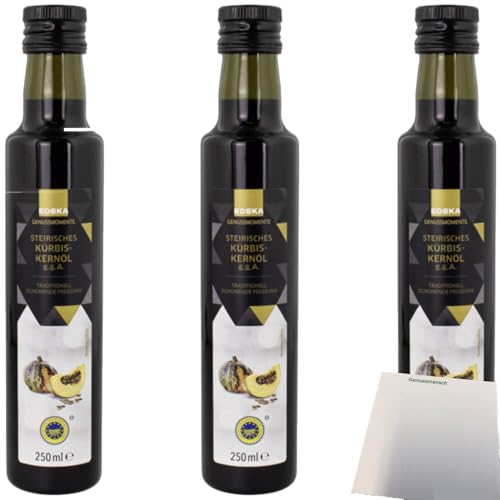 usy Bundle für Edeka Genussmomente Kürbiskernöl 3er Pack (3x250ml Glas) + usy Block von usy