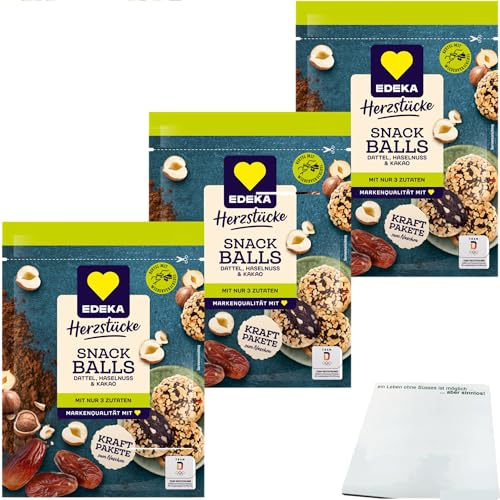 usy Bundle für Edeka Snack Balls Dattel Haselnuss 3er Pack (3x145g Beutel) + usy Block von usy
