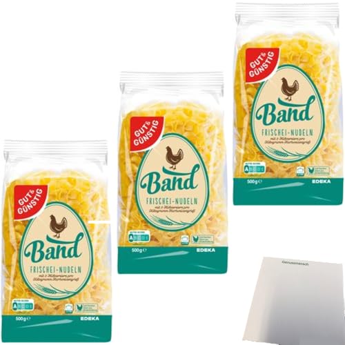 usy Bundle für Gut & Günstig Band Frischei Nudeln 3er Pack (3x500g Beutel) + usy Block von usy