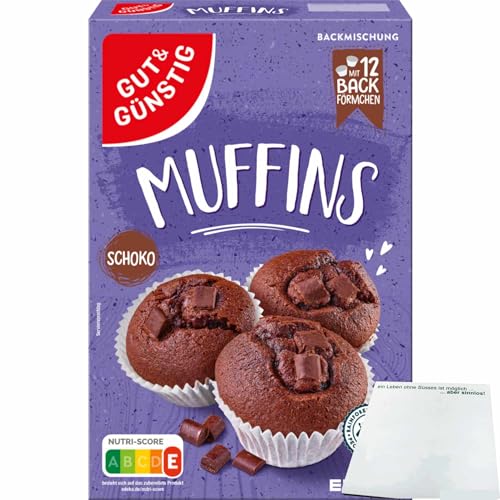 usy Bundle für Gut&Günstig Muffins Schoko Backmischung (350g Packung) + usy Block von usy