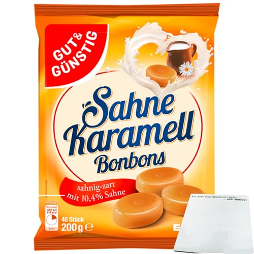 usy Bundle für Gut&Günstig Sahne Karamellbonbons (200g Beutel) + usy Block von usy
