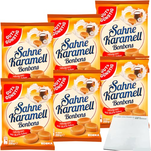 usy Bundle für Gut&Günstig Sahne Karamellbonbons 6er Pack (6x200g Beutel) + usy Block von usy