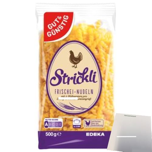 usy Bundle für Gut & Günstig Strickli Frischei Nudeln (500g Beutel) + usy Block von usy