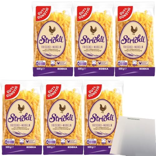 usy Bundle für Gut & Günstig Strickli Frischei Nudeln 6er Pack (6x500g Beutel) + usy Block von usy