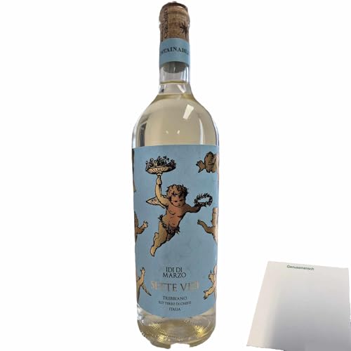 usy Bundle für Idi Di Marzo Sette Vizi Trebbiano IGT Terre di Chieti Weißwein 12,5% vol. (750ml Flasche) + usy Block von usy