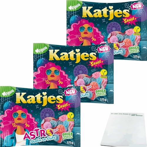usy Bundle für Katjes Astro Queen of Stars 3er Pack (3x175g Packung) + usy Block von usy