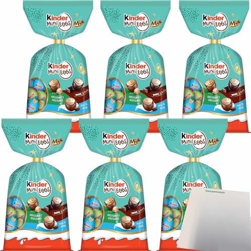 usy Bundle für Kinder Mini Eggs Mix, Haselnuss, Dark & Mild, Milch 6er Pack (6x260g Packung) + usy Block von usy