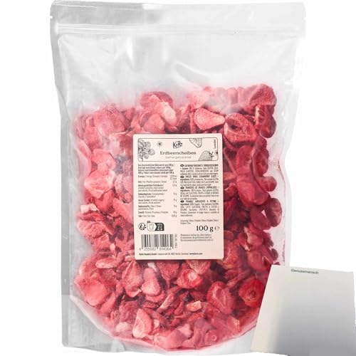 usy Bundle für Koro Gefriergetrocknete Erdbeerscheiben (100g Packung) + usy Block von usy