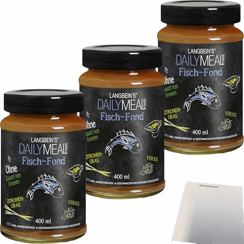 usy Bundle für Langbeins DailyMeal Fisch-Fond 3er Pack (3x400ml Glas) + usy Block von usy