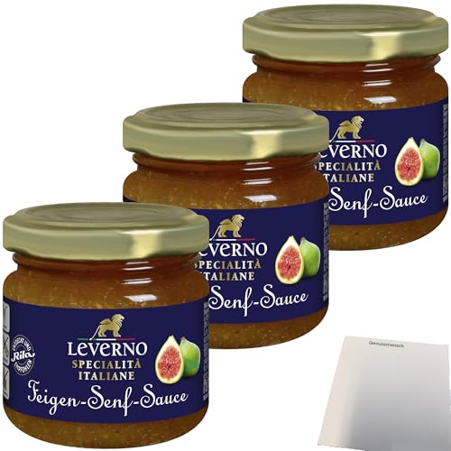 usy Bundle für Leverno Feigen-Senf-Sauce 3er Pack (3x120g Glas) + usy Block von usy