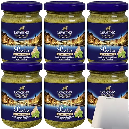usy Bundle für Leverno Pesto Alla Genovese aus frischem Basilikum und Pecorino 6er Pack (6x130g Glas) + usy Block von usy