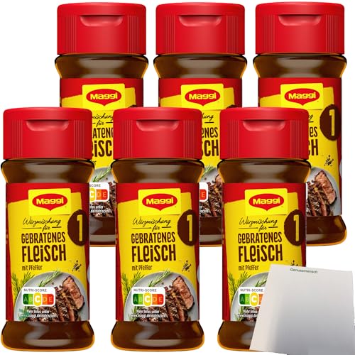 usy Bundle für Maggi Würzmischung Nr. 1 Gebratenes Fleisch 6er Pack (6x78g Glas) + usy Block von usy