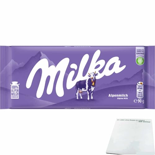 usy Bundle für Milka Alpenmilch Vollmilch Schokolade (90g Tafel) + usy Block von usy