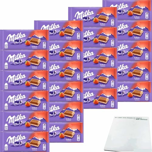 usy Bundle für Milka Erdbeer 22er Pack (22x100g Tafel) + usy Block von usy