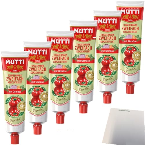 usy Bundle für Mutti Zweifach Tomatenkonzentrat mit Gemüse 6er Pack (6x130g Tube) + usy Block von usy