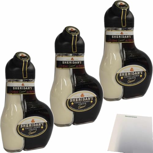 usy Bundle für Sheridan's Likör 15,5%vol 3er Pack (3x0,5l Flasche) + usy Block von usy