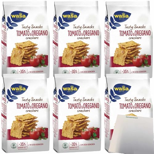 usy Bundle für Wasa Knäckebrot Delicate Cracker Tomate und Oregano 6er Pack (6x160g Beutel) + usy Block von usy