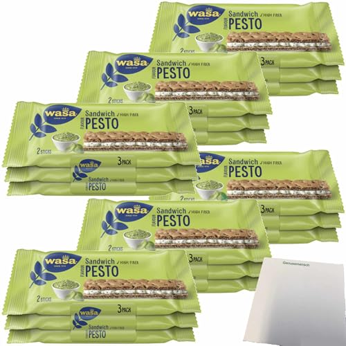 usy Bundle für Wasa Knäckebrot Sandwich Pesto 6er Pack (6x111g Packung) + usy Block von usy