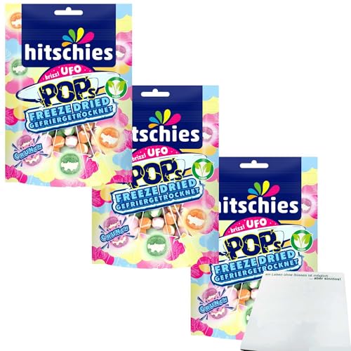 usy Bundle für hitschies brizzl UFO Pops (3x50g Beutel) gefriergetrocknet vegan + usy Block von usy
