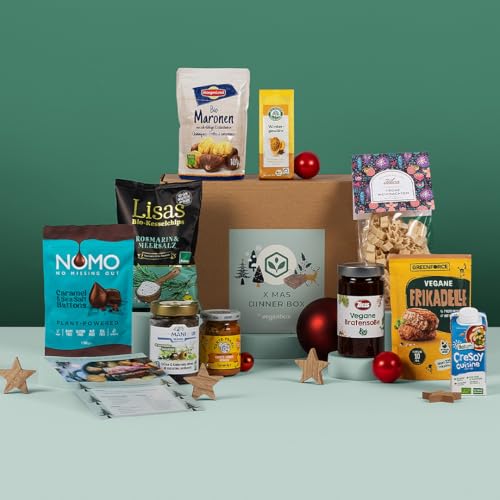 VEGAN BOX® Christmas Dinner Box | 10 Ausgewählte Vegane Produkte Zum Kochen Eines Menüs | Vegane Geschenkbox von veganbox get inspired