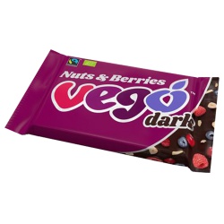 Zartbitterschokolade Vego mit Nüssen & Beeren, vegan von vego Chocolate