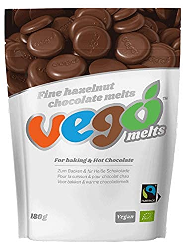 Vego MELTS, BIO, 180g | Vegane Schokolade | VEGO Schokolade in Stücke zum Backen, für heiße Schokolade, zum Naschen | Vegan, Laktosefrei, Glutenfrei von vego