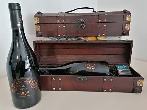 Corsair Holzkiste + 1 Flasche 75cl Côtes de Thongues 2019 + 1 PULLTEX Antioxidanskappe von vinaccus