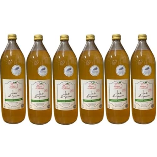 Handgemachter Apfelsaft 100% reiner Saft, ohne Zucker und ohne Konservierungsmittel, 6 Flaschen à 1 Liter. von vinaccus