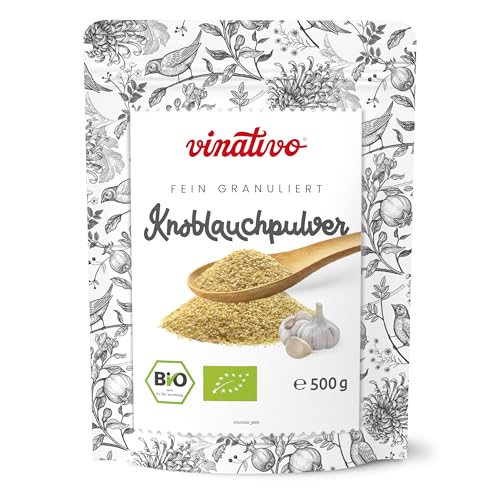 vinativo Knoblauchpulver BIO – fein granuliert – 500g – Knoblauch gemahlen – Bio-Qualität – aus kontrolliert biologischem Anbau von vinativo