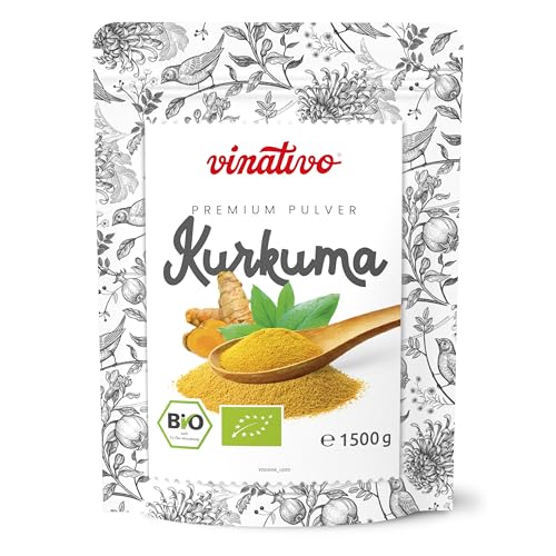 vinativo Kurkuma Pulver BIO – 1,5kg – bio Rohkost-Qualität – natürliches Kurkumin – Kurkumapulver – Curcuma gemahlen – Bio-Qualität vinativo Kurkuma Pulver BIO – 1,5kg – bio Rohkost-Qualität – natürliches Kurkumin – Kurkumapulver – Curcuma gemahlen – Bio-Qualität von vinativo