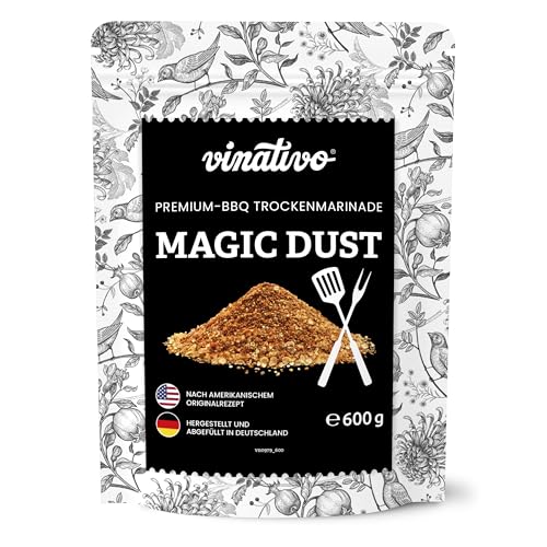 vinativo Magic Dust BBQ-Rub – 600g – Marinade für Fleisch – zum Grillen – Magic Dust 600g – BBQ Gewürz – Rub für Spareribs vinativo Magic Dust BBQ-Rub – 600g – Marinade für Fleisch – zum Grillen – Magic Dust 600g – BBQ Gewürz – Rub für Spareribs von vinativo