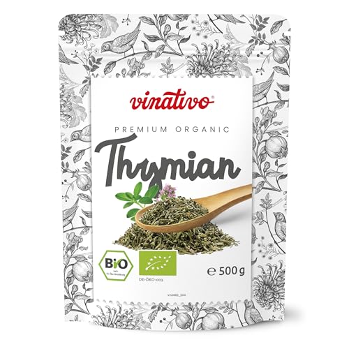 vinativo Thymian BIO – 200g – gerebelt – Bio-Qualität – naturbelassen – für Gewürzmischungen und Thymian-Tee geeignet von vinativo