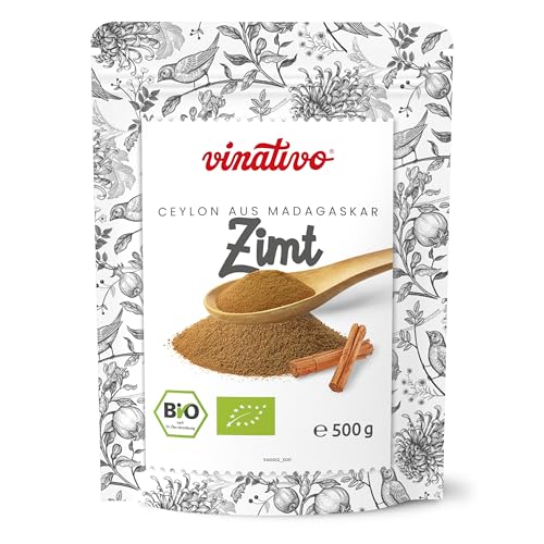 vinativo Zimt BIO – Ceylon aus Madagaskar – 500g – Pulver – fein gemahlen und schonend getrocknet– bio Rohkost-Qualität – zum Backen oder Würzen – aus kontrolliert biologischem Anbau vinativo Zimt BIO – Ceylon aus Madagaskar – 500g – Pulver – fein gemahlen und schonend getrocknet– bio Rohkost-Qualität – zum Backen oder Würzen – aus kontrolliert biologischem Anbau von vinativo