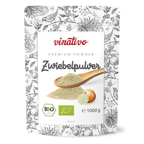 vinativo Zwiebelpulver BIO fein granuliert - 1kg – Zwiebel gemahlen – Bio-Qualität – aus kontrolliert biologischem Anbau von vinativo