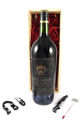 Chateau Hostein Marbuzet 1974 St Estephe MAGNUM in einer Geschenkbox, da zu 4 Weinaccessoires, 1 x 1500ml von vintage wine gifts