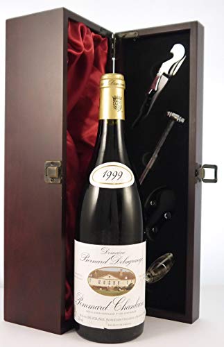 Pommard Chanlains 1999 Domaine Bernard Delagrange in einer mit Seide ausgestatetten Geschenkbox, da zu 4 Weinaccessoires, 1 x 750ml von vintage wine gifts
