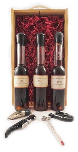 1927/1935/1948 Legendary Vintages Taylor Fladgate Vintage Port 1927/1935/1948 (Decanted Selection) 20cls Triple pack in einer Geschenkbox, da zu 4 Weinaccessoires, 3 x 200ml von vintagewinegifts
