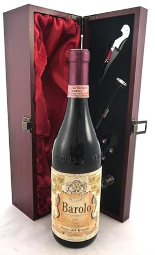 Barolo 1997 Terre del Barolo (Red wine) in einer mit Seide ausgestatetten Geschenkbox, da zu 4 Weinaccessoires, 1 x 750ml von vintagewinegifts