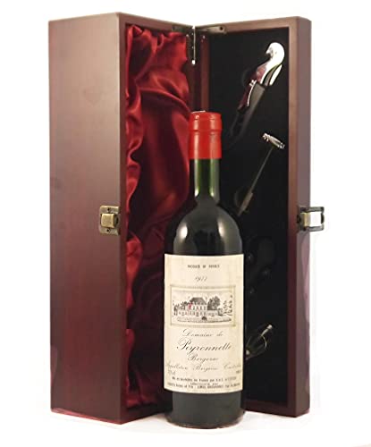 Domaine de Peyronnelle 1977 Bordeaux in einer mit Seide ausgestatetten Geschenkbox, da zu 4 Weinaccessoires, 1 x 750ml von vintagewinegifts