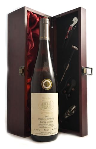 Munsterer Rheinberg Riesling Spatlese 2005 Nahe in einer Geschenkbox, da zu 3 Weinaccessoires, 1 x 750ml von vintagewinegifts