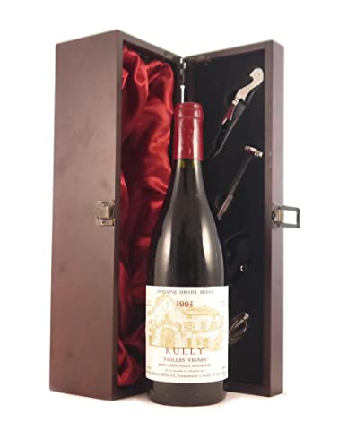 Rully Vieilles Vignes 1993 Domaine Michel Briday in einer mit Seide ausgestatetten Geschenkbox, da zu 4 Weinaccessoires, 1 x 700ml von vintagewinegifts