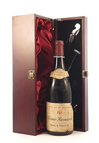 Vosne Romanee 1964 Grants of Ireland in einer mit Seide ausgestatetten Geschenkbox, da zu 4 Weinaccessoires, 1 x 750ml von vintagewinegifts