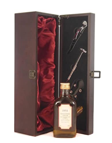 White Horse Cellar The Old Blend Scotch Whisky 1951 20cl Decanted Selection in einer mit Seide ausgestatetten Geschenkbox, da zu 4 Weinaccessoires, 1 x 200ml von vintagewinegifts