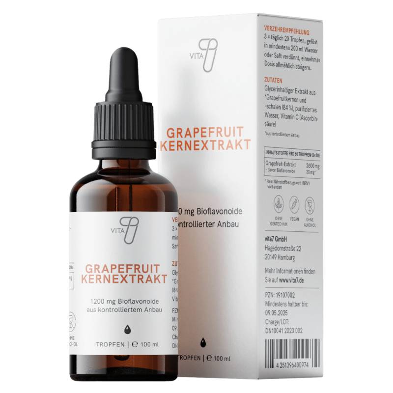 Grapefruitkernextrakt Tropfen, 100 ml MHD 09.05.2025 von vita7