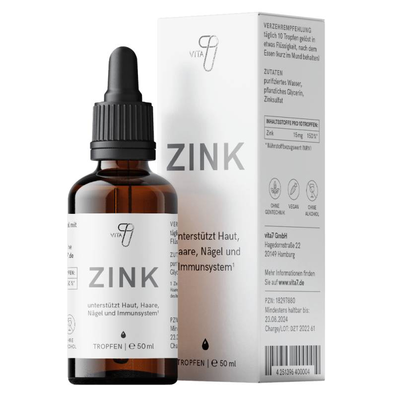 Zink Tropfen, 50 ml MHD 23.08.2024 von vita7