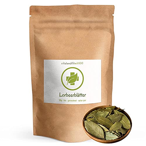 Bio Lorbeerblätter ganz - 50 g - 100% Naturprodukt - aromatisch und kräftig im Geschmack - vegan und ohne Hilfs- und Zusatzstoffe - aus kontrolliert biologischem Anbau in der Türkei Bio Lorbeerblätter ganz - 50 g - 100% Naturprodukt - aromatisch und kräftig im Geschmack - vegan und ohne Hilfs- und Zusatzstoffe - aus kontrolliert biologischem Anbau in der Türkei von vitalundfitmit100