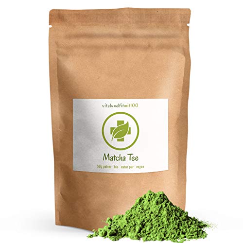 Bio Matcha Tee/Pulver 50 g - Grünteepulver - Green Tea aus kontrolliert biologischem Anbau - Premiumqualität - vegan - OHNE Hilfs- u. Zusatzstoffe Bio Matcha Tee/Pulver 50 g - Grünteepulver - Green Tea aus kontrolliert biologischem Anbau - Premiumqualität - vegan - OHNE Hilfs- u. Zusatzstoffe von vitalundfitmit100