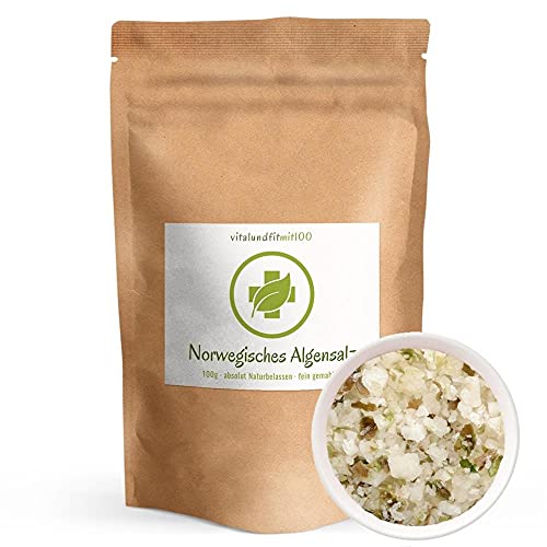 Bio Norwegisches Algensalz 150g - 100% Naturprodukt - vegan - und ohne Hilfs- und Zusatzstoffe - aus unberührten Gewässern Norwegens von vitalundfitmit100